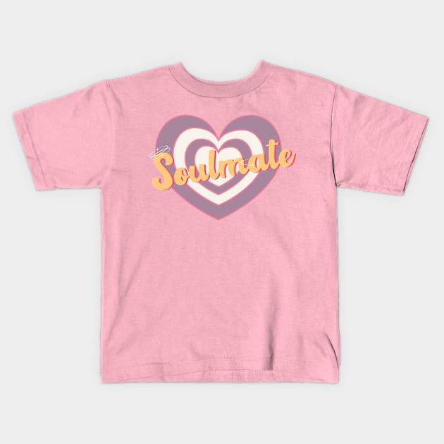 Soulmate Pastel Heart Kids T-Shirt by saiinosaurus